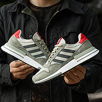 Чоловічі Кросівки Adidas ZX 500 RM Grey Four Scarlet / Адідас ЗХ 500 РМ Фор Сірі з Червоним, фото 3
