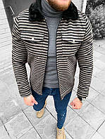 Мужская легкая куртка-бомбер (серая) молодежная текстильная с идеальной посадкой Мо1103-4