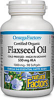 Лляна олія 1000 мг (Flaxseed Oil) Natural Factors 90 капсул