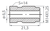 Болт штуцер гальмівний М14х1.25 мм (зовнішн.); D - 6,35 мм; L - 21,3 мм, фото 2