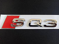 Автологотип шильдик эмблема надпись Audi SQ3 хром на крышку багажника