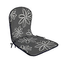 Подушка на садовую мебель, стулья, кресла серая в в цветы