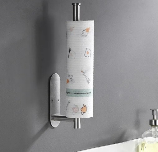 Тримач для паперових рушників настінний, металевий у кухню або ванну