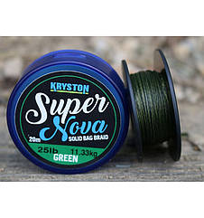 Поводковий матеріал Kryston Super Nova Solid Bag Supple Braid 15Lb Weed Green