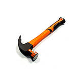 Молоток цвяходер 250 грам обгумований, молоток слюсарний для цвяхів з гумовою ручкою, фото 3