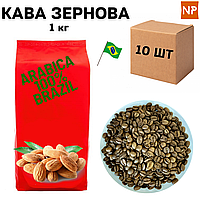 Ящик Ароматизированного  Кофе в Зернах Арабика Бразилия Сантос аромат "Миндаль" 1 кг ( в ящике 10 шт)
