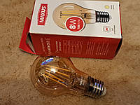 Лампа Maxus LED A60 FM 8W 2700K 220V E27 Golden (1-MFM-761)