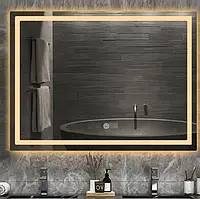 Влагостойкое зеркало с подсветкой для ванной комнаты Премиум Комплектация Фронтальная подсветка 40*60 см.
