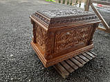Різьблена гробниця з вільхи, під лак (чпу різка) 130х65см, фото 3