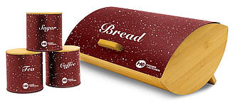 Хлібниця з баночками для сипучих продуктів 4 в 1 Higher Kitchen ZP-042