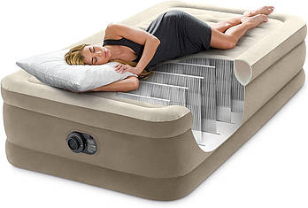 Надувне односпальне ліжко Intex (99-191-46 см, з вбудованим електронасосом 220 В) 64426