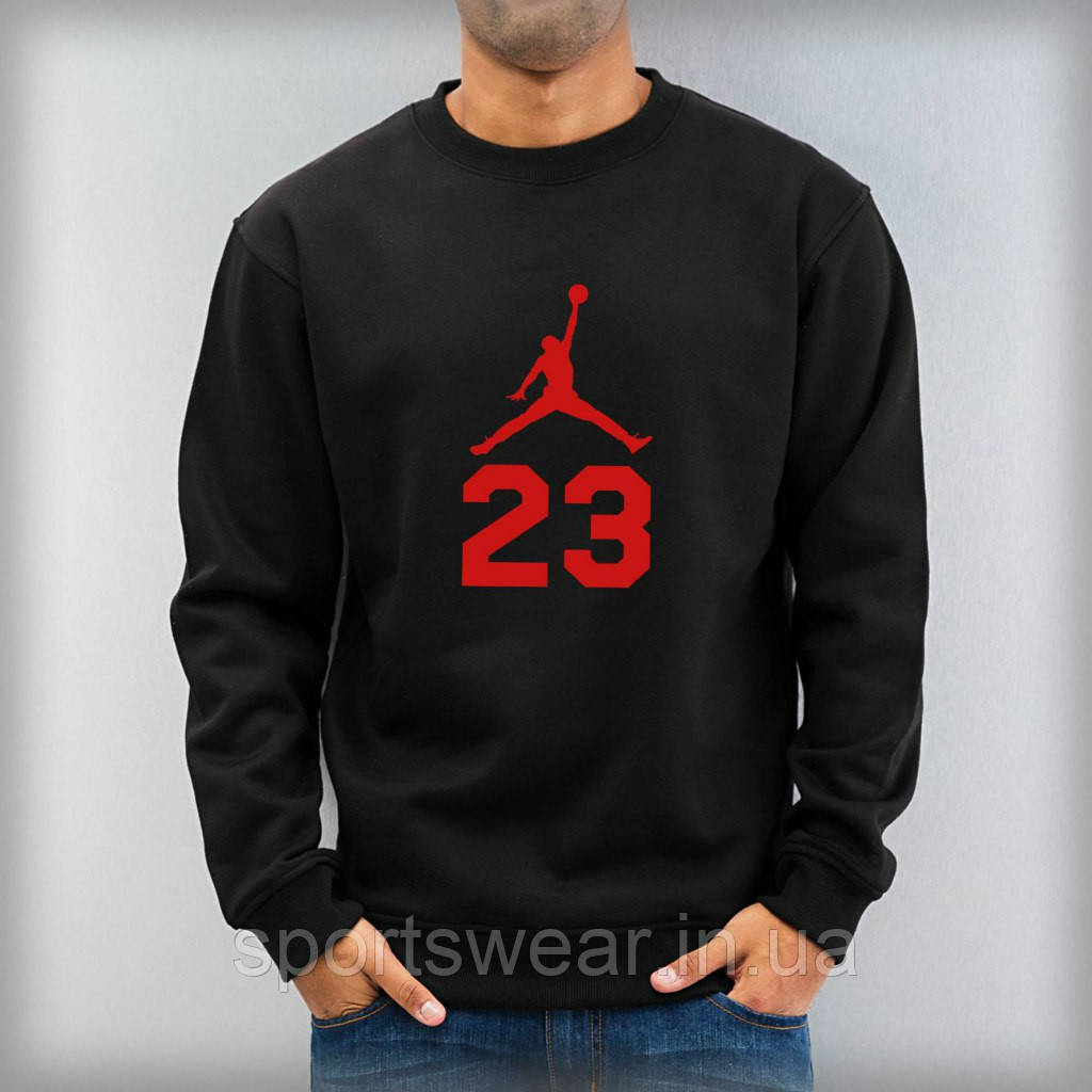 Світшот чорний Jordan ( Джордан ) 23 ( червоне лого ) "" В стилі Jordan ""