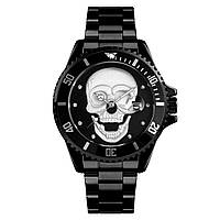Skmei 9195 мужские наручные часы с черепом черные\черные