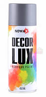 Акриловая спрей краска серебряный металлик NOWAX Decor Lux (450мл.) NX48044
