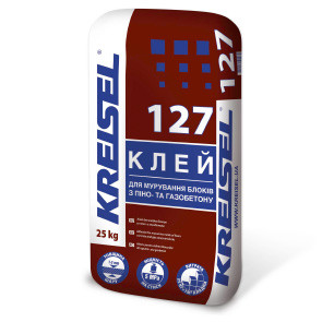 KREISEL PORENBETON-KLEBER№127 Клей для мурування з піно та газобетону(25кг)
