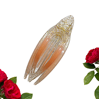 Шпилька качечка краб бічний з блискітками 9.5 см Fashion Jewelry помаранчевий