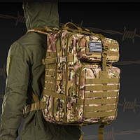 Тактический рюкзак 45л USA LUX, камуфляжный рюкзак 24*48*30 см с быстрым сбросом и карманом для гидро пакета