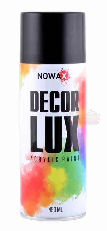 Акриловая краска черная матовая NOWAX Decor Lux (аэрозоль 450мл.) NX48011 - фото 1 - id-p386150147
