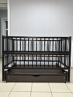 Дитяче ліжко з шухлядою бук темно-коричневе