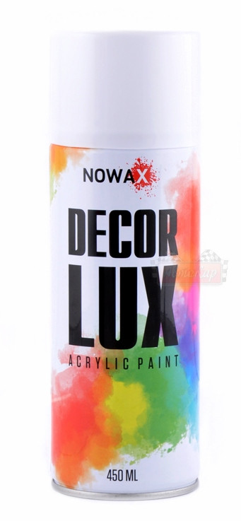 Акриловая краска белая матовая NOWAX Decor Lux (аэрозоль 450мл.) NX48013 - фото 1 - id-p386150434