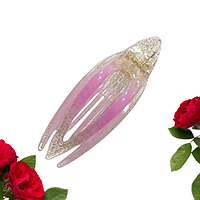 Шпилька качечка краб бічний з блискітками 9.5 см Fashion Jewelry рожевий золотистий