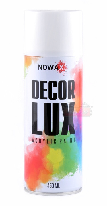 Акриловая краска белая NOWAX Decor Lux RAL 9016 (аэрозоль 450мл.) NX48014 - фото 1 - id-p386150717