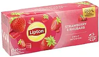 Чай фруктовий Lipton Strawberry&Rhubarb 1.6 г х 20 пакетиків