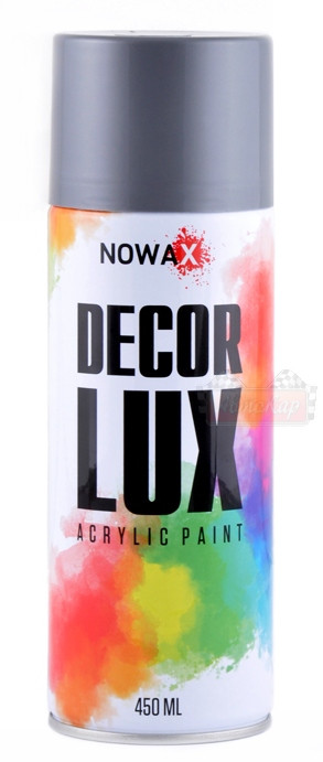 Акриловая краска светло-серая NOWAX Decor Lux (аэрозоль 450мл.) NX48017 - фото 1 - id-p386152336