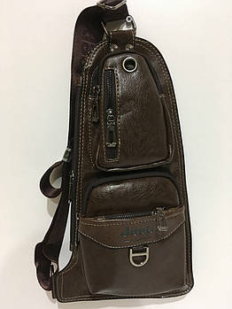 Чоловіча сумка через плече Jeep777 коричнева Лучшая цена