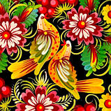 Дошка кухонна Петриківський розпис ручної роботи з дерева 19х28 см ПТАХИ і КАЛИНА Український сувенір, фото 8