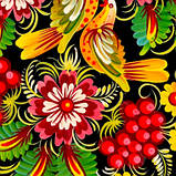 Дошка кухонна Петриківський розпис ручної роботи з дерева 19х28 см ПТАХИ і КАЛИНА Український сувенір, фото 9