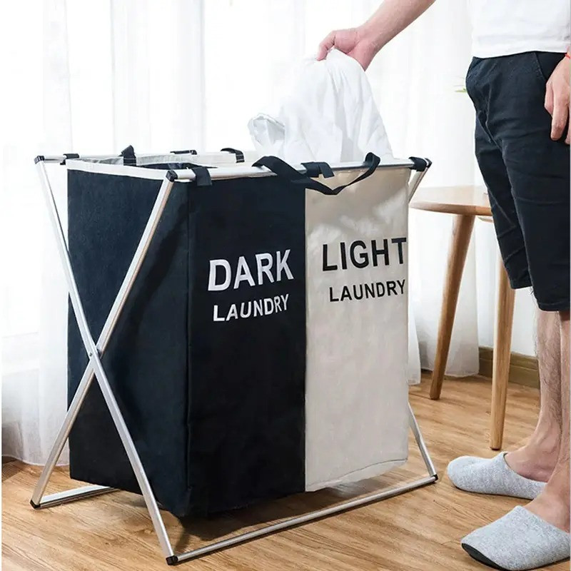 Тканинна кошик для білизни на 2 секції CAO 4 Light/Dark