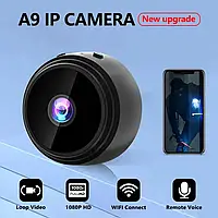 Бездротова відеокамера для дому IP камера А9 1080P Full HD з Wi-Fi, Мінікамера на магніті