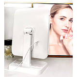 Косметичне настільне потрійне LED дзеркало акумуляторне XW 810 з 3 режимами підсвітки сенсорне, фото 2