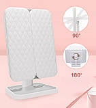 Косметичне настільне потрійне LED дзеркало акумуляторне XW 810 з 3 режимами підсвітки сенсорне, фото 7