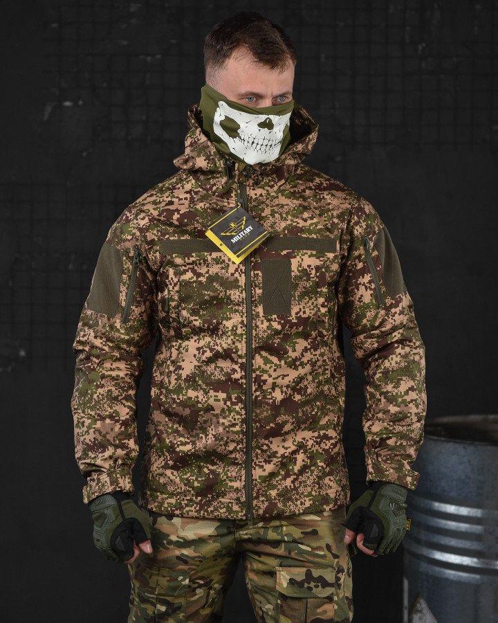 Тактична куртка піксель Softshell весна осінь, Камуфляжна армійська куртка ЗСУ одяг для військових