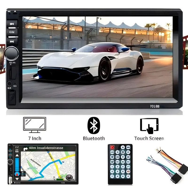 Автомагнітола з екраном 7018 short (коротка) USB+Bluetooth 2DIN 7 дюймів