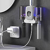 Органайзер тримач для зубної щітки 2 чашки TOOTHBRUSH HOLDER XL-717, фото 6