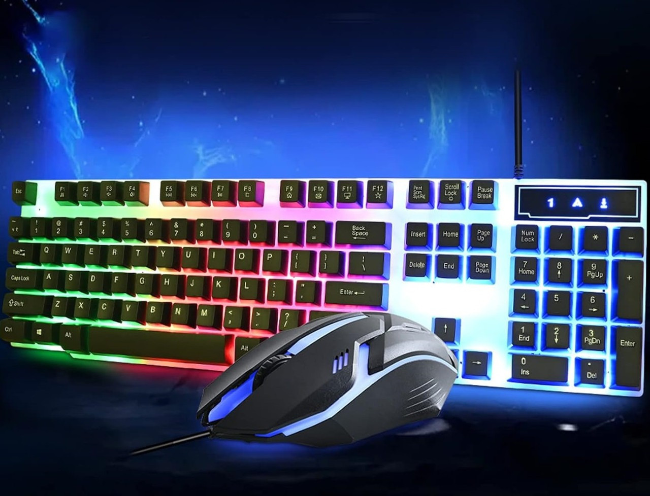 Дротова мембранна клавіатура KEYBOARD KM-5003 з підсвіткою чорна