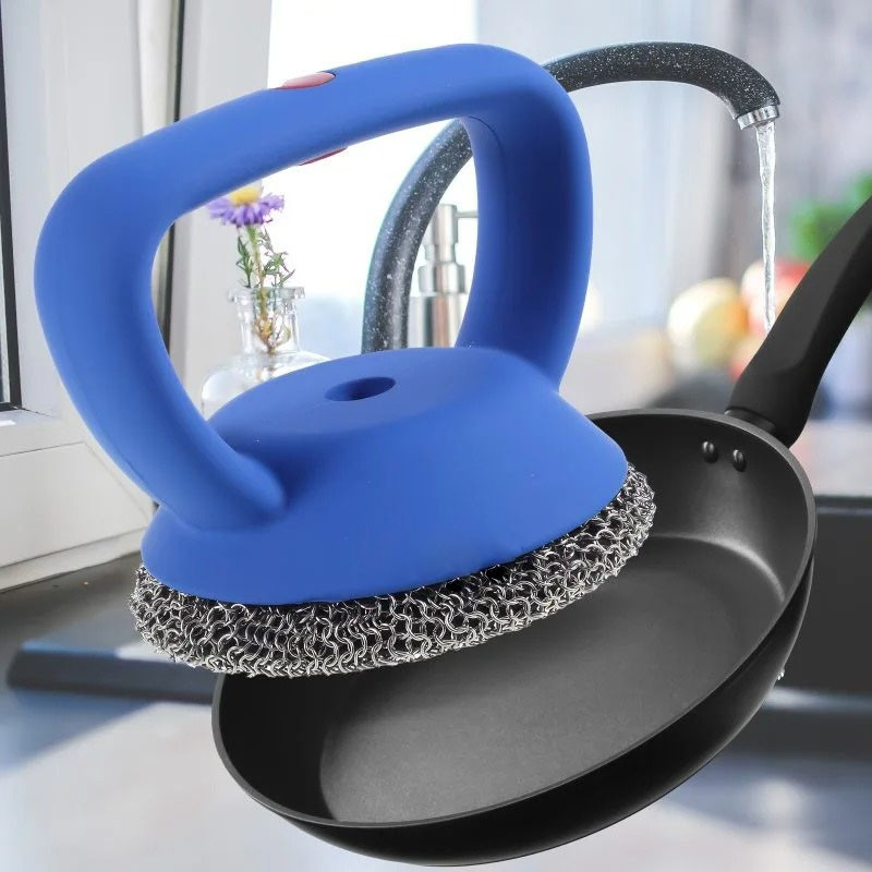 Щітка металевий для миття посуду, сковорідок CLEANING BRUSH AND-3 з ручкою
