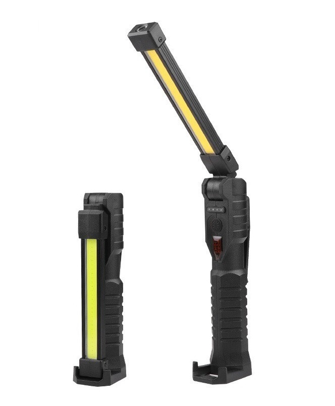 Ліхтар акумуляторний складаний для кемпінгу LIGHT L08-1 з магнітом і гаком для підвісу Black
