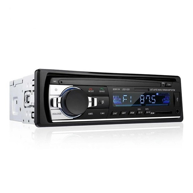 Автомагнітола 1DIN Podofo JSD 520 AUX USB Bluetooth 4х60W Чорна