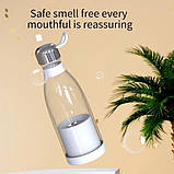 Портативний блендер-пляшка Mini Juicer для смузі на акумуляторі 350 мл, фото 2