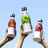 Портативний блендер-пляшка Mini Juicer для смузі на акумуляторі 350 мл, фото 4