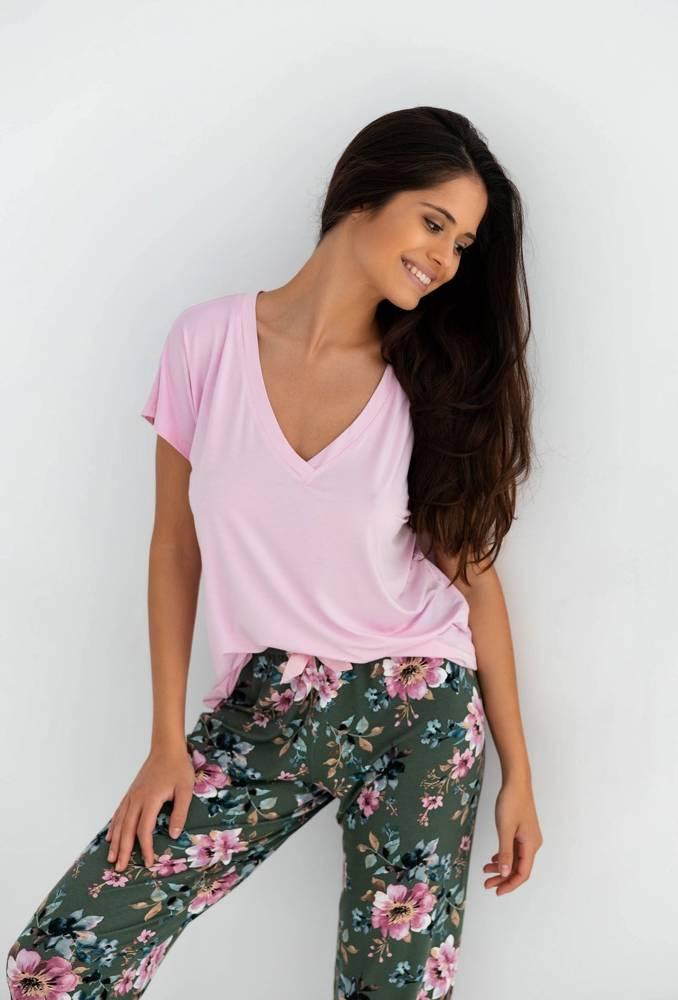 Піжама жіноча короткий рукав, штани SENSIS ROSE PINK Piżama M
