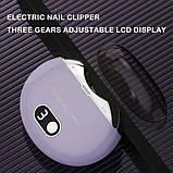 Акумуляторний тример для стриження нігтів Nail-Clipper R6Y8 з дисплеєм, прилад для стриження нігтів дітям, фото 4
