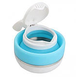 Складаний електрочайник Electric Kettle силіконовий похідний дорожній блакитний 600 мл, фото 2