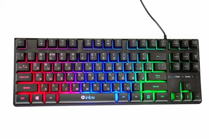 Ігрова клавіатура 8930 дротова Usb з Rgb підсвічуванням Чорна