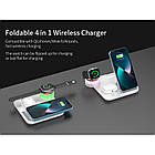 Зарядка Qi 4in1 wireless charger RGB X499 |Phone/Watch/Earphones, 15W Max| біла Без бренду, фото 7