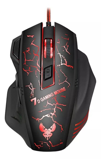 Мишка дротова ігрова GAMING MOUSE X7 1.5 м Чорна з підсвіткою